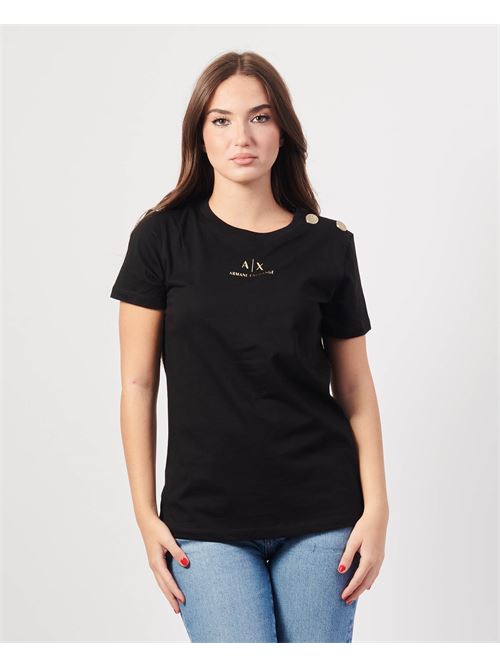 T-shirt femme Armani Exchange avec boutons sur l'épaule ARMANI EXCHANGE | 6DYT46-YJ3RZ1200